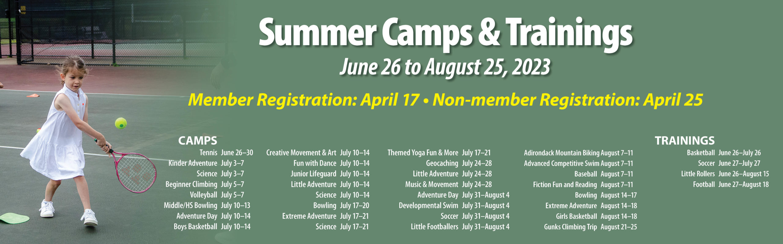2023 Summer Camps & Trainings